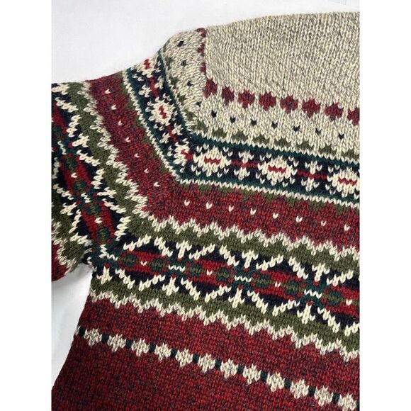 Vtg Abercrombie & Fitch Mens Nordic Fair Isle Sweater Size XL Chunky Knit Wool - Picture 8 of 14